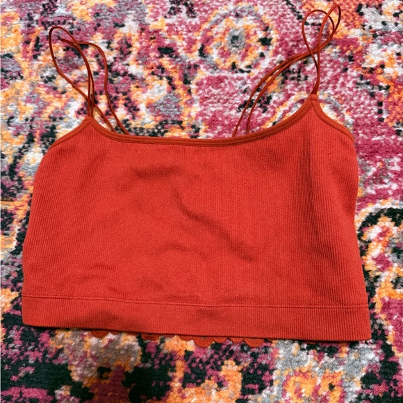 Free People Red Sleeveless Crop Camisole - Picture 1 of 3